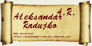 Aleksandar Radujko vizit kartica